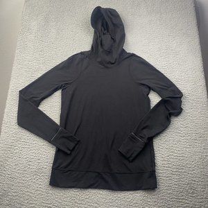 Lululemon Women’s Hoodie Athletic Black Size 4 Pullover Z40416 Ponytail Hole